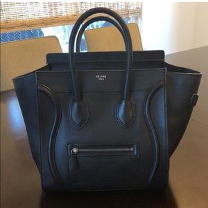 Celine Mini Luggage Tote in Drummed Calfskin